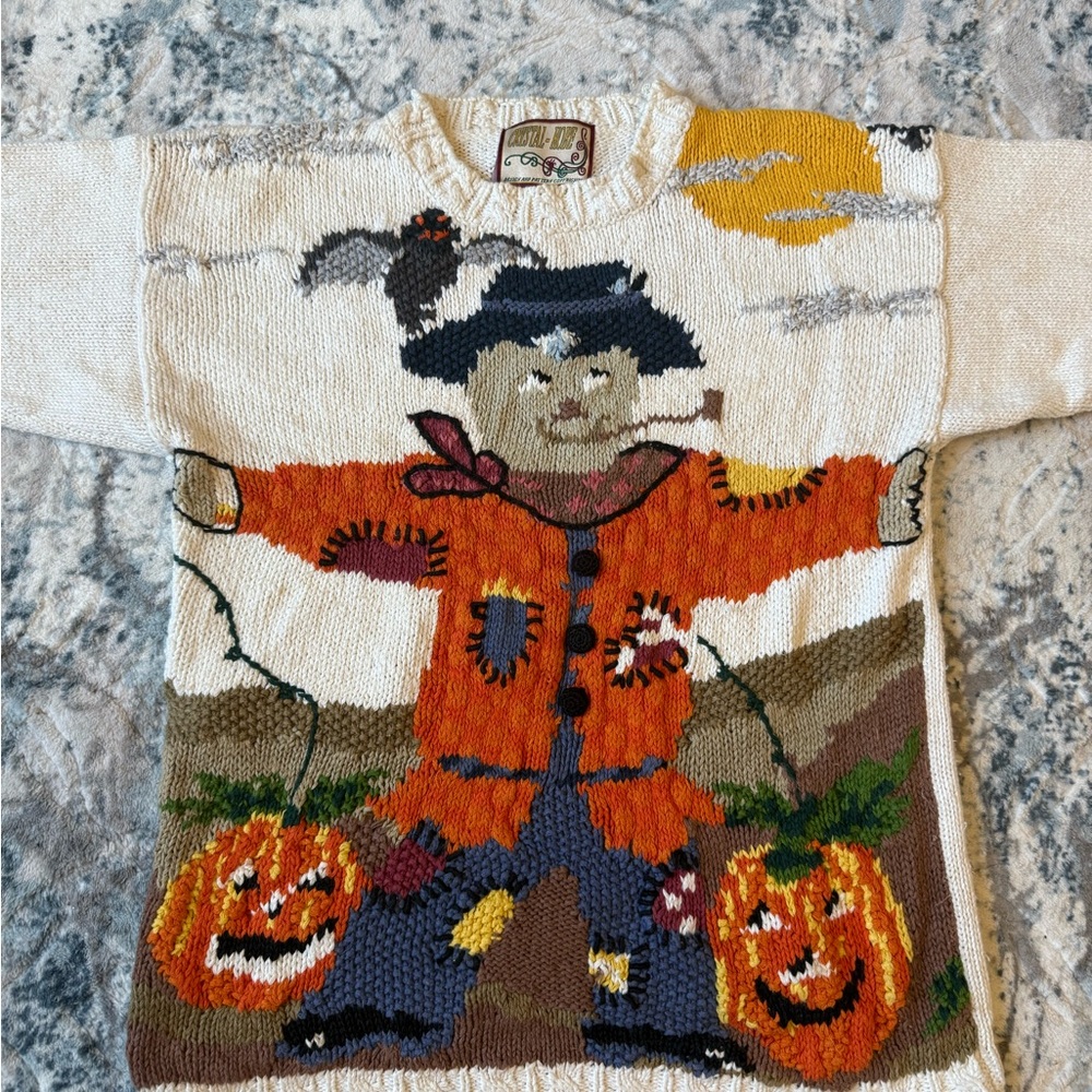 Crystal-Kobe Cream scarecrow Knit Sweater